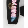 imageFloerns Girls Graphic Print Elastic Waist Sweatpants Casual Athletic Jogger Pants SweatpantsBlack
