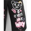 imageFloerns Girls Graphic Print Elastic Waist Sweatpants Casual Athletic Jogger Pants SweatpantsBlack