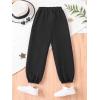 imageFloerns Girls Graphic Print Elastic Waist Sweatpants Casual Athletic Jogger Pants SweatpantsBlack Letter