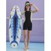 imageFloerns Girls One Piece Colorblock Stretchy Zipper Front Rash Guard SwimsuitBlack and Green
