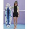 imageFloerns Girls One Piece Colorblock Stretchy Zipper Front Rash Guard SwimsuitBlack and Green
