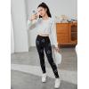 imageFloerns Girls Plaid Print Elastic Waist Leggings Casual Long PantsBlack Heart