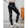 imageFloerns Girls Plaid Print Elastic Waist Leggings Casual Long PantsBlack Heart