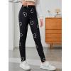 imageFloerns Girls Plaid Print Elastic Waist Leggings Casual Long PantsBlack Heart