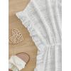 imageFloerns Girls Ruffle Trim V Neck Short Sleeve Swimwear Beachwear Cover UpWhite