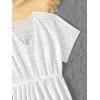 imageFloerns Girls Ruffle Trim V Neck Short Sleeve Swimwear Beachwear Cover UpWhite C