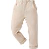 imageFloerns Boys Casual Elastic Waist Tapered Trousers Long Corduroy PantsKhaki