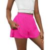 imageFloerns Girls 2 in 1 Workout Running Athletic Tennis Butterfly Flowy ShortsHot Pink