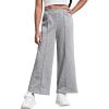 imageFloerns Girls Cross Elastic High Waist Wide Leg Loose Fit SweatpantsLight Grey