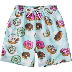 imageFloerns Boys Patchwork Drawstring Waist Printed Summer Boho Track ShortsBlue Donuts