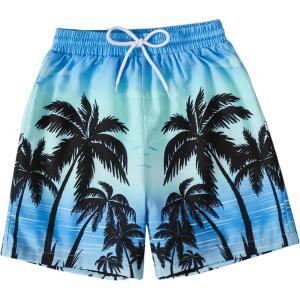 imageFloerns Boys Patchwork Drawstring Waist Printed Summer Boho Track ShortsBlue Tree