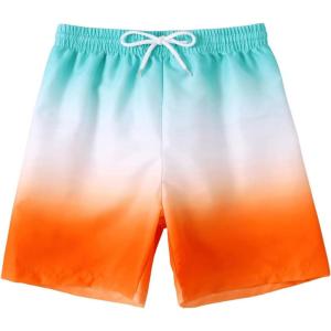 imageFloerns Boys Patchwork Drawstring Waist Printed Summer Boho Track ShortsBlue and Orange