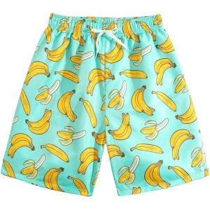 imageFloerns Boys Patchwork Drawstring Waist Printed Summer Boho Track ShortsGreen Banana