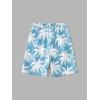 imageFloerns Boys Drawstring Letter Print Bermuda Type Straight Leg Casual ShortBlue