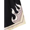 imageFloerns Boys Paisley Print Elastic Waist Contrast Trim Track ShortsBlack Letter