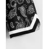 imageFloerns Boys Paisley Print Elastic Waist Contrast Trim Track ShortsBlack and White
