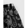 imageFloerns Boys Paisley Print Elastic Waist Contrast Trim Track ShortsBlack and White