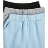 imageFloerns Girls 3 Pcs Solid Elastic Waist Thermal Lined Jogger SweatpantsBlack Grey Blue