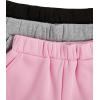 imageFloerns Girls 3 Pcs Solid Elastic Waist Thermal Lined Jogger SweatpantsBlack Grey Pink