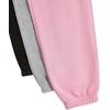 imageFloerns Girls 3 Pcs Solid Elastic Waist Thermal Lined Jogger SweatpantsBlack Grey Pink