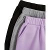 imageFloerns Girls 3 Pcs Solid Elastic Waist Thermal Lined Jogger SweatpantsBlack Grey Purple