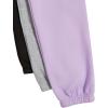 imageFloerns Girls 3 Pcs Solid Elastic Waist Thermal Lined Jogger SweatpantsBlack Grey Purple