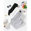 imageFloerns Girls 3 Pcs Solid Elastic Waist Thermal Lined Jogger SweatpantsBlack White Grey