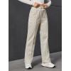 imageFloerns Girls Casual Drawstring High Waist Seam Sweatpants with PocketApricot