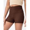imageFloerns Girls Dance Shorts Breathable Rib Knit Sporty Running Biker ShortsCoffee Brown