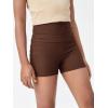 imageFloerns Girls Dance Shorts Breathable Rib Knit Sporty Running Biker ShortsCoffee Brown