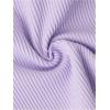 imageFloerns Girls Dance Shorts Breathable Rib Knit Sporty Running Biker ShortsLilac Purple