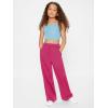 imageFloerns Girls Elastic Waist Trousers High Waist Casual Wide Leg PantsHot Pink