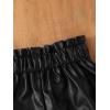 imageFloerns Girls Paperbag Shorts Loose Fit High Waist PU Leather Wide Leg ShortsBlack