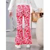 imageFloerns Girls Plaid Tartan Print Elastic Waist Bell Bottom Flare Leg Long PantsHot Pink