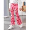 imageFloerns Girls Plaid Tartan Print Elastic Waist Bell Bottom Flare Leg Long PantsHot Pink