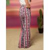 imageFloerns Girls Plaid Tartan Print Elastic Waist Bell Bottom Flare Leg Long PantsPink Paisley