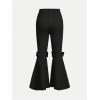 imageFloerns Girls Stretchy Elastic High Waist Bow Front Bell Bottom Flare Leg PantsBlack