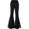 imageFloerns Girls Stretchy Elastic High Waist Bow Front Bell Bottom Flare Leg PantsBlack Mesh