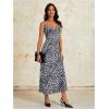 imageFloerns Womens Leopard Print Draped Collar Spaghetti Strap Cami Long DressBlack and White