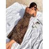 imageFloerns Womens Leopard Print Draped Collar Spaghetti Strap Cami Long DressBrown