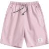 imageFloerns Boys Drawstring Letter Print Bermuda Type Straight Leg Casual ShortPink