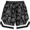 imageFloerns Boys Paisley Print Elastic Waist Contrast Trim Track ShortsBlack and White