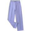 imageFloerns Girls Casual Drawstring High Waist Seam Sweatpants with PocketDusty Purple