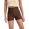 imageFloerns Girls Dance Shorts Breathable Rib Knit Sporty Running Biker ShortsCoffee Brown