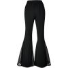imageFloerns Girls Stretchy Elastic High Waist Bow Front Bell Bottom Flare Leg PantsBlack Mesh