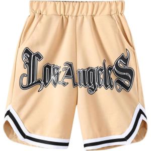 imageFloerns Boys Paisley Print Elastic Waist Contrast Trim Track ShortsKhaki