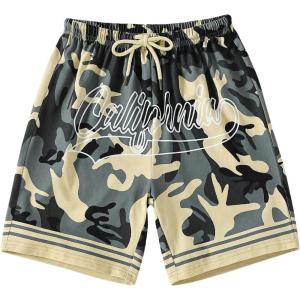 imageFloerns Boys Paisley Print Elastic Waist Contrast Trim Track ShortsYellow Multi