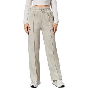 imageFloerns Girls Casual Drawstring High Waist Seam Sweatpants with PocketApricot