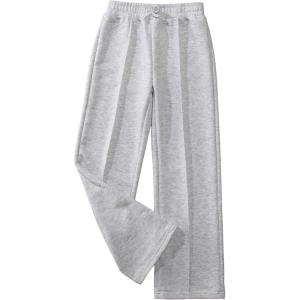 imageFloerns Girls Casual Drawstring High Waist Seam Sweatpants with PocketLight Grey