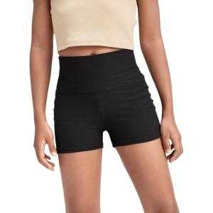 imageFloerns Girls Dance Shorts Breathable Rib Knit Sporty Running Biker ShortsA Black